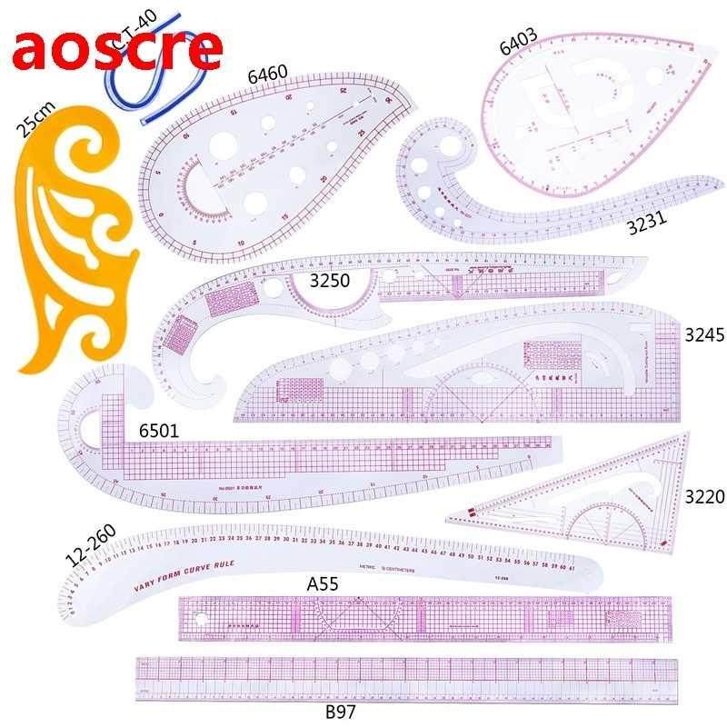 12pcs French Curve Sewing Set Sewing Ruler Multi-functional