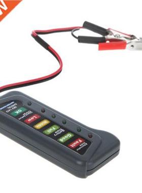 12V Digital Battery/Alternator Tester with 6-LED Lights Disp