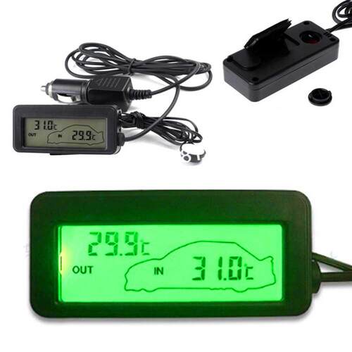 12V Mini Temperature Sensor LCD Car Digital Thermometer Auto