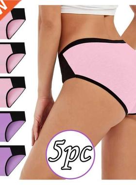 New cotton underwear women's fat briefs 大码女棉内裤5件装