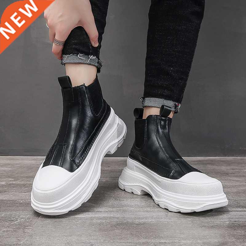Men's Ankle Boots Autumn New Thick-soled Boots High Top Casu