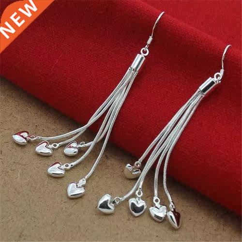 New 925 Sterling Silver Earrings Heart-Shaped Snake Bone Ear