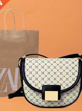 Fashion Geometric Printing Sdle Bag Women PU Leather Shoul