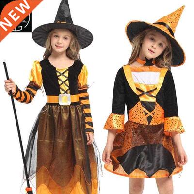 Halloween witch costume female children's dress dress gauze