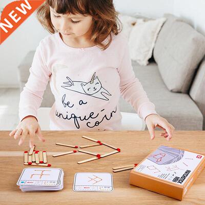 Montessori Matches Puzzles Game Wooden Toys  Math Geometr