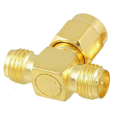2 Pcs RP SMA Male to Two RP SMA Female Triple T RF Adapter C