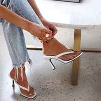Square-toed high heels sandals for women's shoes summer 42 thumbnail 5