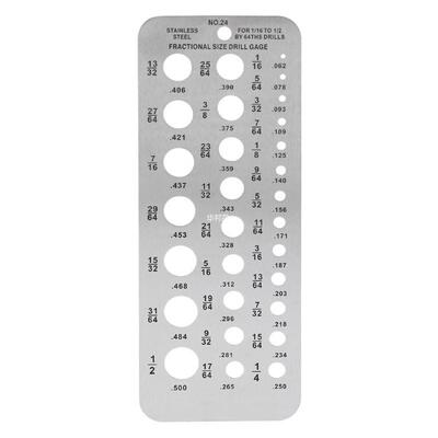 29 Fractional Size Drill Gauge Stainless Steel Template Dril