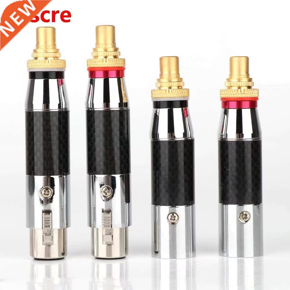 2Pcs XLR Male Female to RCA FEMale Socket Adapter Gold Balan