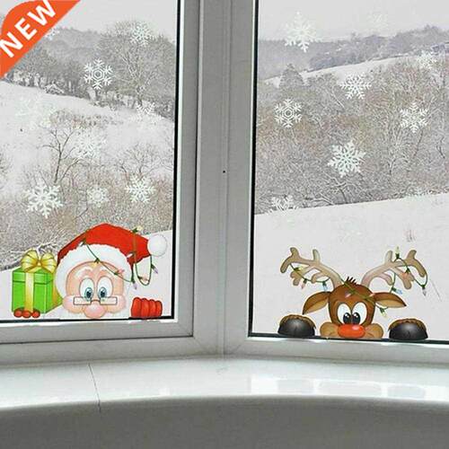 Cute Christmas Glass Sticker Lovely Wide Application