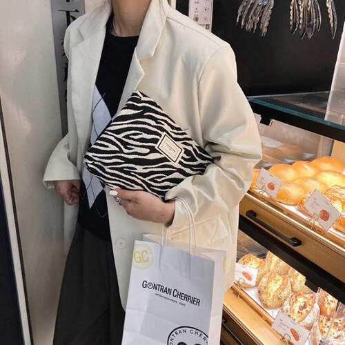 Large Women Leopard Zebra Cosmetic Bag Pouch Zipper Make Up