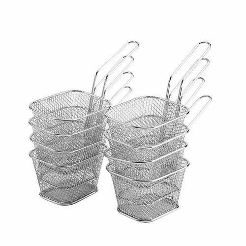 8Pcs Mini Fry Baskets Stainless Steel Fryer Basket Strainer