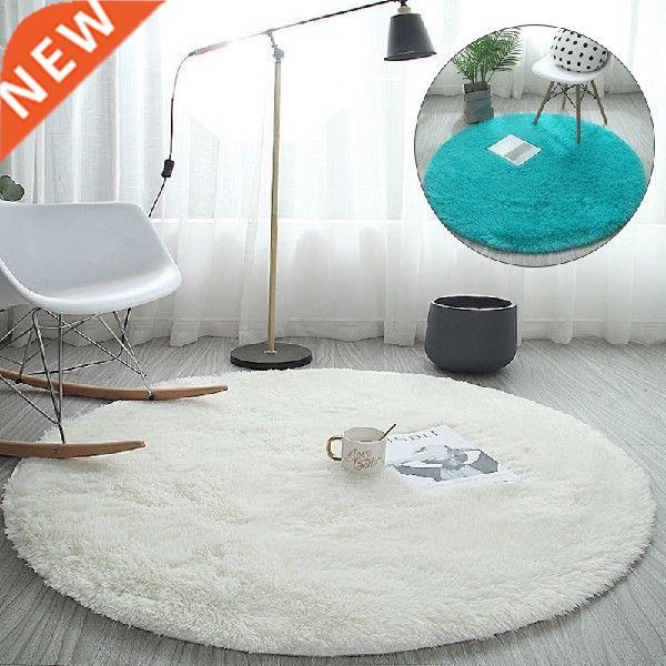 Round Soft Area Rugs Washable Carpet Shaggy Silky Plush