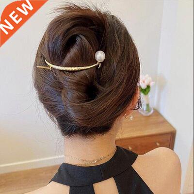 New Fashion Pearl Hairpin Frog Buckle Word Clip Temperament