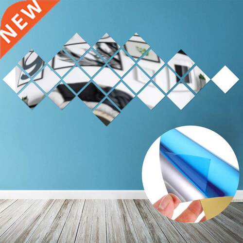 40PCS  3D Mirror Wall Stickers Acrylic Decorative Wall Mi