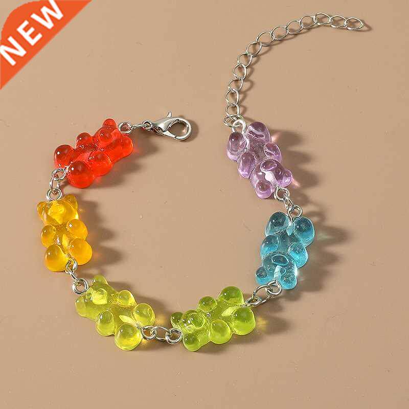 cartoon rainbow candy bear ins colored gummy candy woman bea