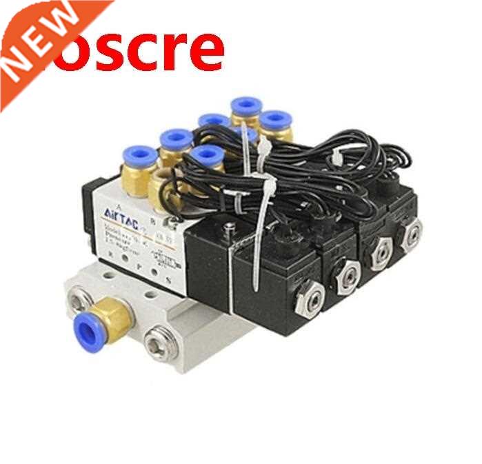 4V110-06 5 Way Triple Solenoid Valve Connected Mufflers Base