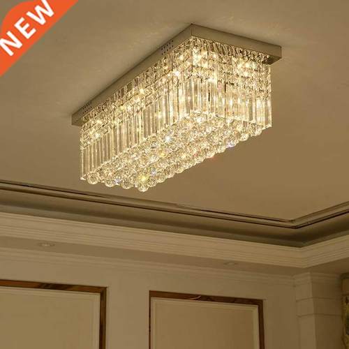 Light And Luxurious Rectangular Living Room Lamp Crystal Lam