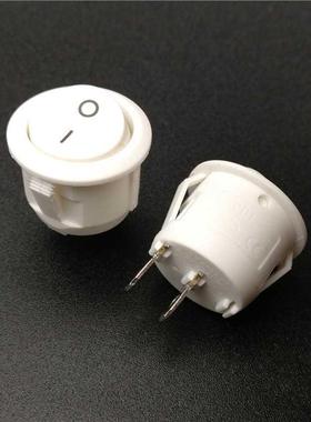 100PCS White Round Rocker Boat Switch 2Pins SPST 2Positions