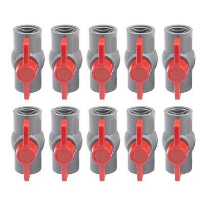 10PCS Grey PVC Globe Valve Agriculture Garden Irrigation