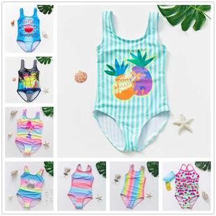 1-14Year Girls swimwear Fruit print Girls Swimsuit one piece