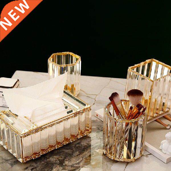 Crystal Glass Tissue Box Cover Home Hotel Car Pen Holder