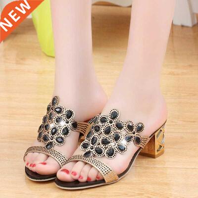 Summer Sandals 2021 Shoes Women Slippers High Heels Luxury R