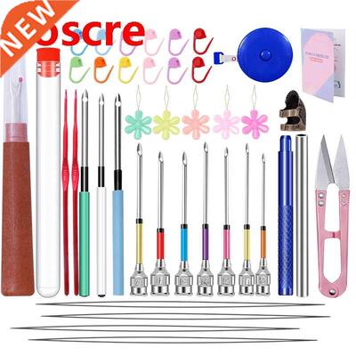 43Pcs Punch Needle Pen Tool Stitching With Instruction Thre