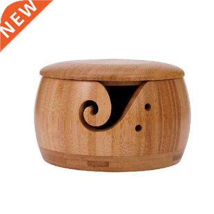Wooden Yarn Knitting Bowl Wool Holder Yarn Storage Round