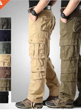 Men's Cargo Pants Mens Pure Cotton Casual Multi Pock