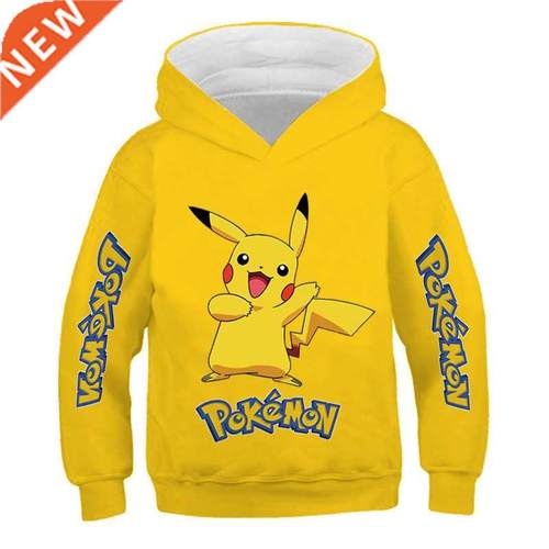 4-14 Years Kids Cotton Hoodies Pikachu Pokemon Sweatshirt Lo