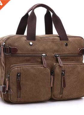 Vintage Men Bag Leather Briefcase Travel Suitcase Messenger
