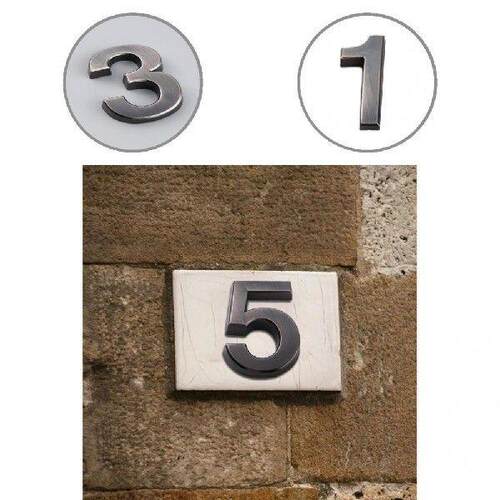 15cm House Number Sign #0-9 Huisnummer Outdoor Silver 6