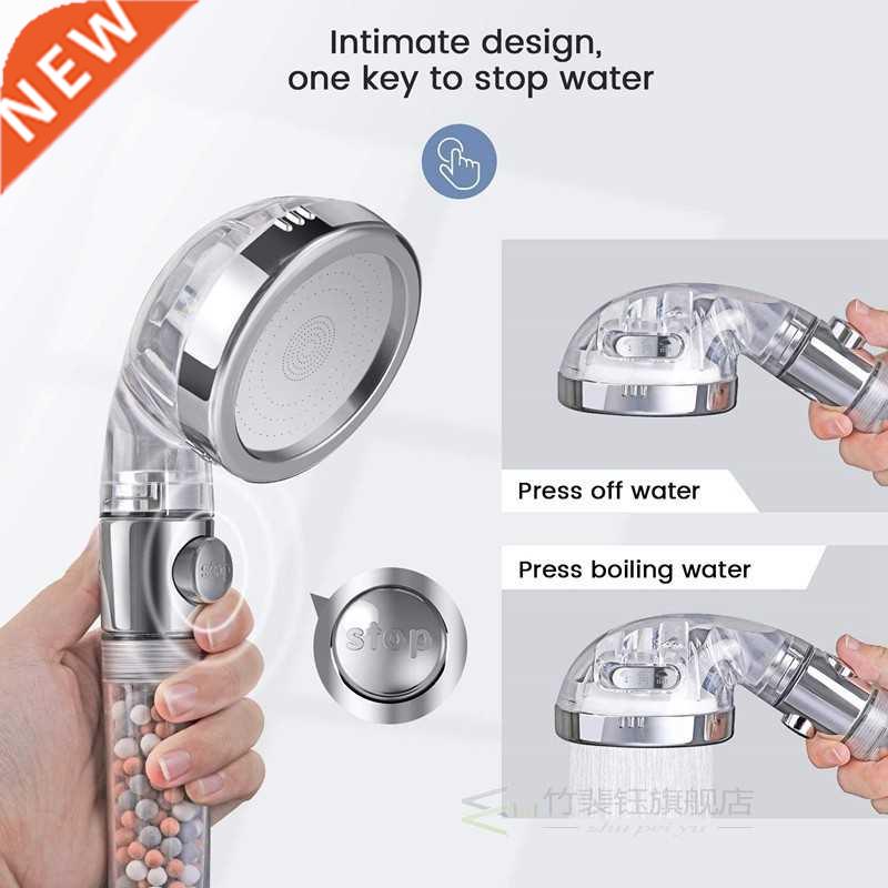 3 Modes SPA Ion Filter Shower Head High Pressure Saving Wate