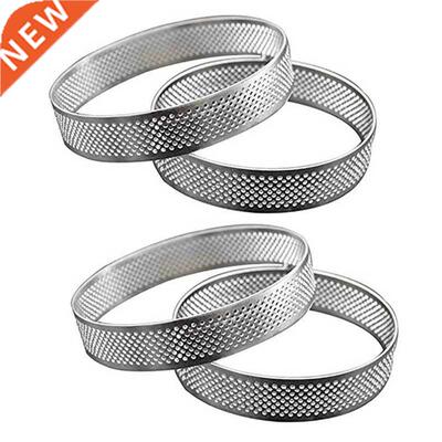 Circular Stainless Steel Porous Tart Ring Bottom Tower Pie C