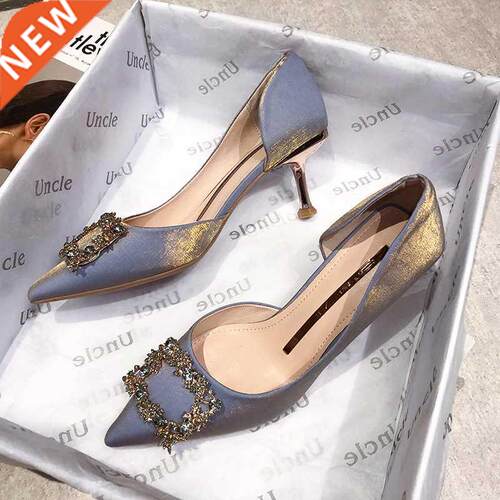 BJYL Spring New Women Bridal Shoes Wedding Shoes Faux Silk