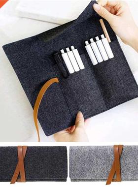 Pencl Case Organzer Roll Up Soft Portable Drawng Canvas A