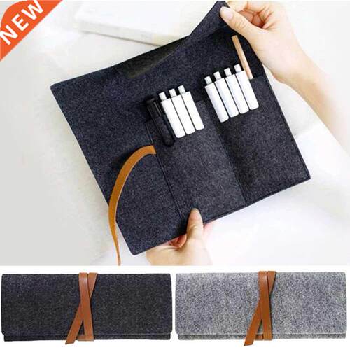 Pencl Case Organzer Roll Up Soft Portable Drawng Canvas A