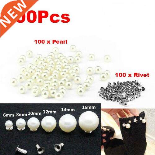100pcs DIY Leather Crafts Pearls Rivets Studs