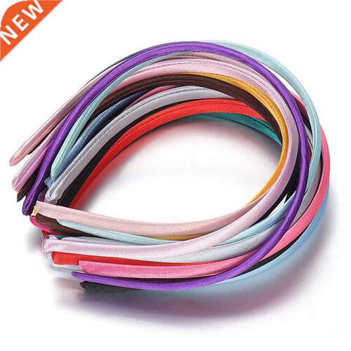 10pcs 9mm Fabric vered Headband Colorful Hair Hoops Blank Ba