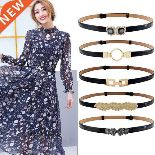 Female Adjustable Thin Belt PU Leather Belts for Women Dress