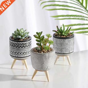 TERESA'S COLLECTIONS 3pcs Ceramic Succulent Plant Pots Artif