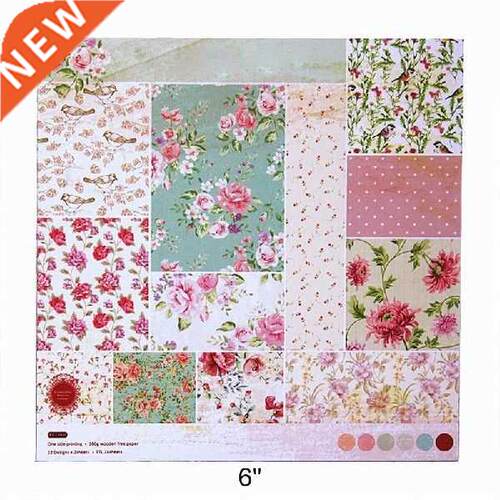 24 Sheets 15.2x15.2CM One-sided Pattern Decor Paper Flower