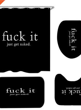 Funny Quotes Shower Curtan Sets Non-Slp Rugs Tolet Ld Co