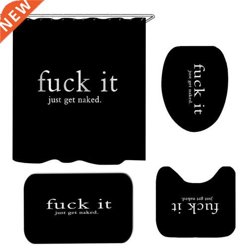 Funny Quotes Shower Curtan Sets Non-Slp Rugs Tolet Ld Co