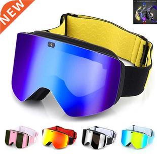 Ski Goggles with Magnetic Double Layer Polarized Lens Skiing
