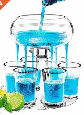 Lquor Dspenser 6 Shot Glass Wne Whsky Beer Dspenser