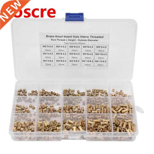 450Pcs Molded-in Insert Embedded Nut Knurled Brass Nut Faste