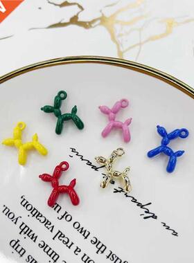 10pcs/pack 3D Balloon Dog Metal Charms Pendant Earring Brac