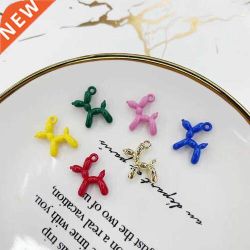 10pcs/pack 3D Balloon Dog Metal Charms Pendant Earring Brac